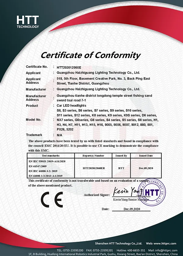 CE Certification Document