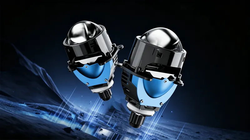 F3 bi-LED projector lens for automotive retrofit