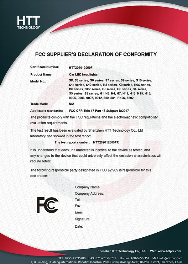 FCC Certification Document