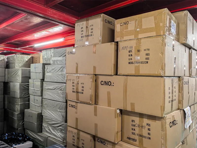 Final packaging of LED headlights in factory